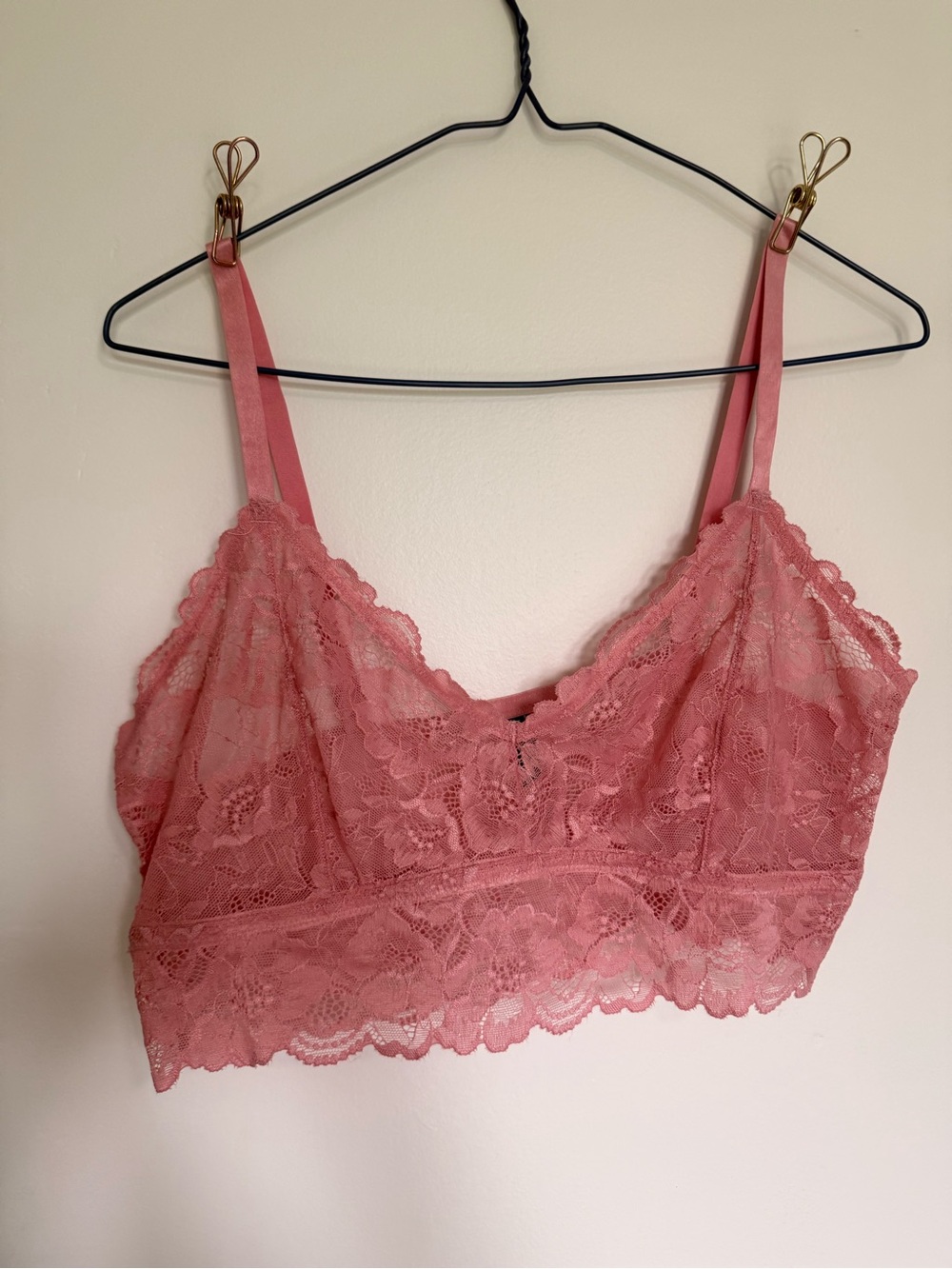 Blush Lace Bandeau Bralette in Dusty Rose